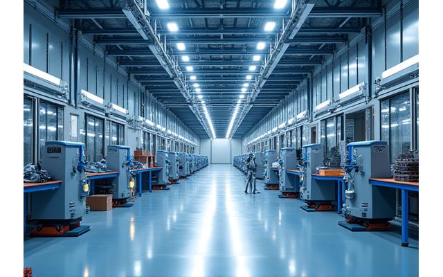 첨단 기술이 적용된 스마트 공장 내부