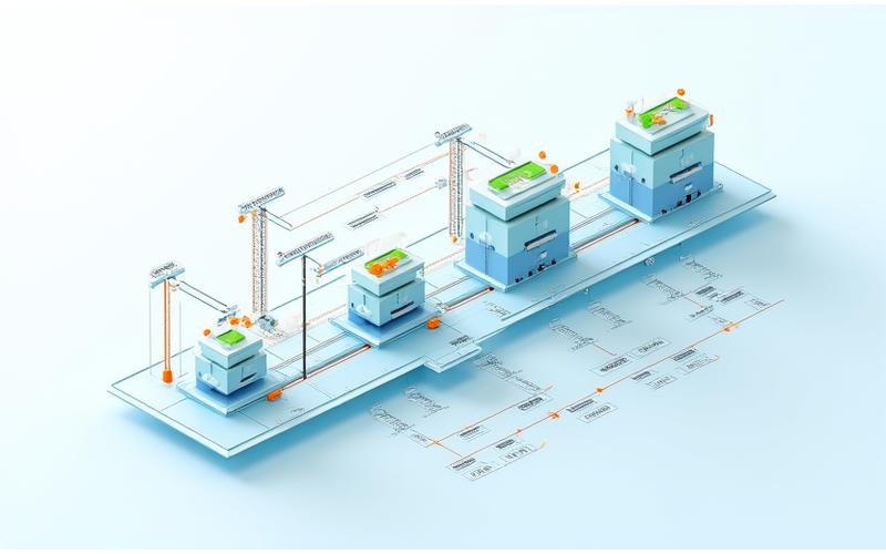 프로젝트 관리 프로세스를 나타내는 시각화된 흐름도