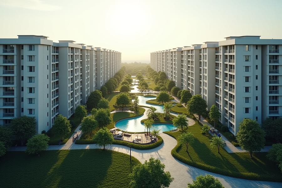 수서 자이 아파트 단지의 항공사진